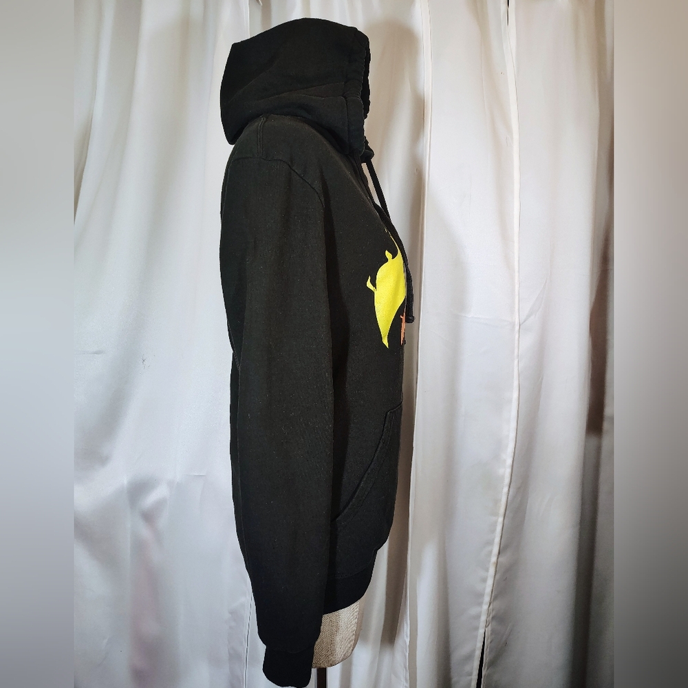 The Concert Fleece Hoodie, By Preston, Women Black, Pockets, Flames, XS - Picture 6 of 11